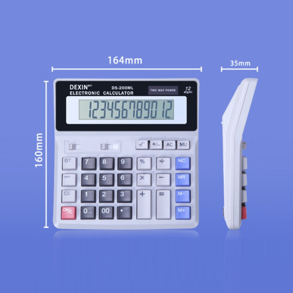 12-Digit Desk Calculator with LCD Display