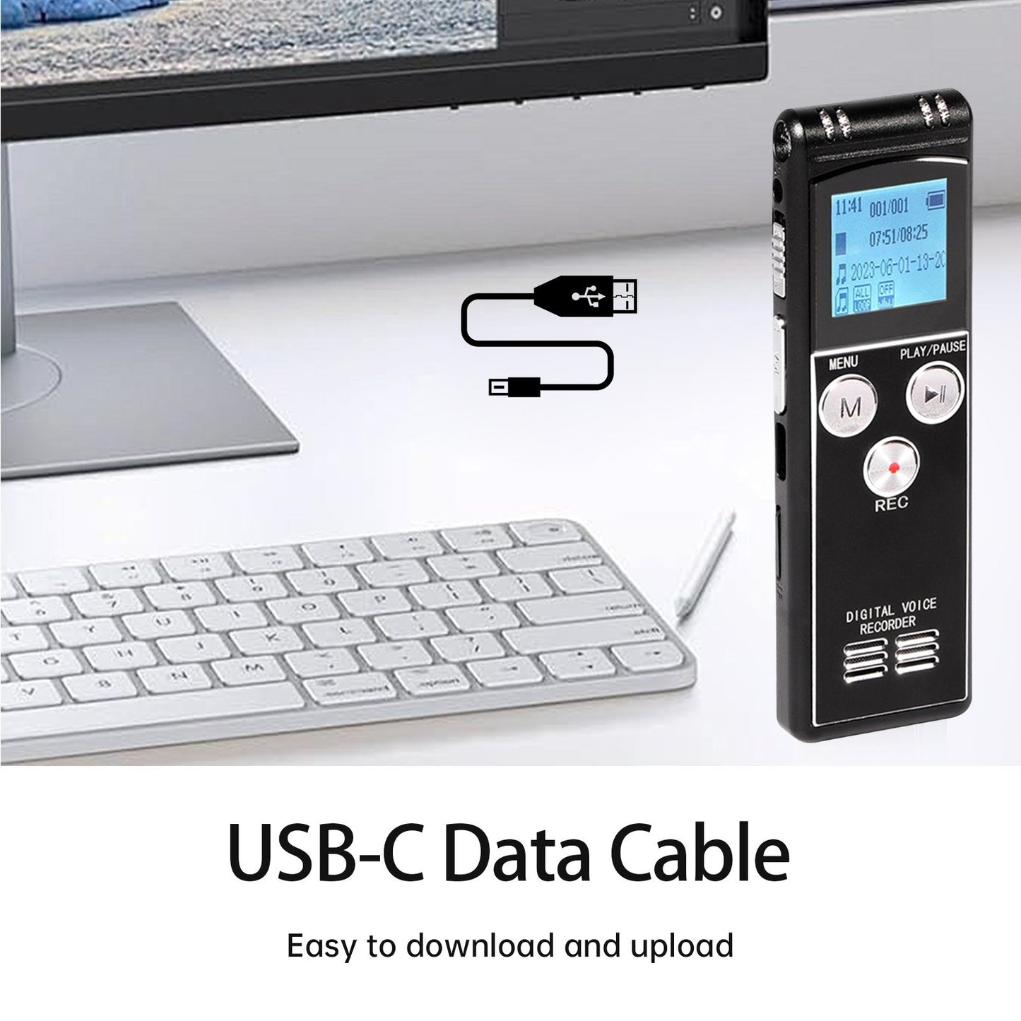 Digital Voice Recorder 40GB T63 with MP3 Player, Mic & Speaker