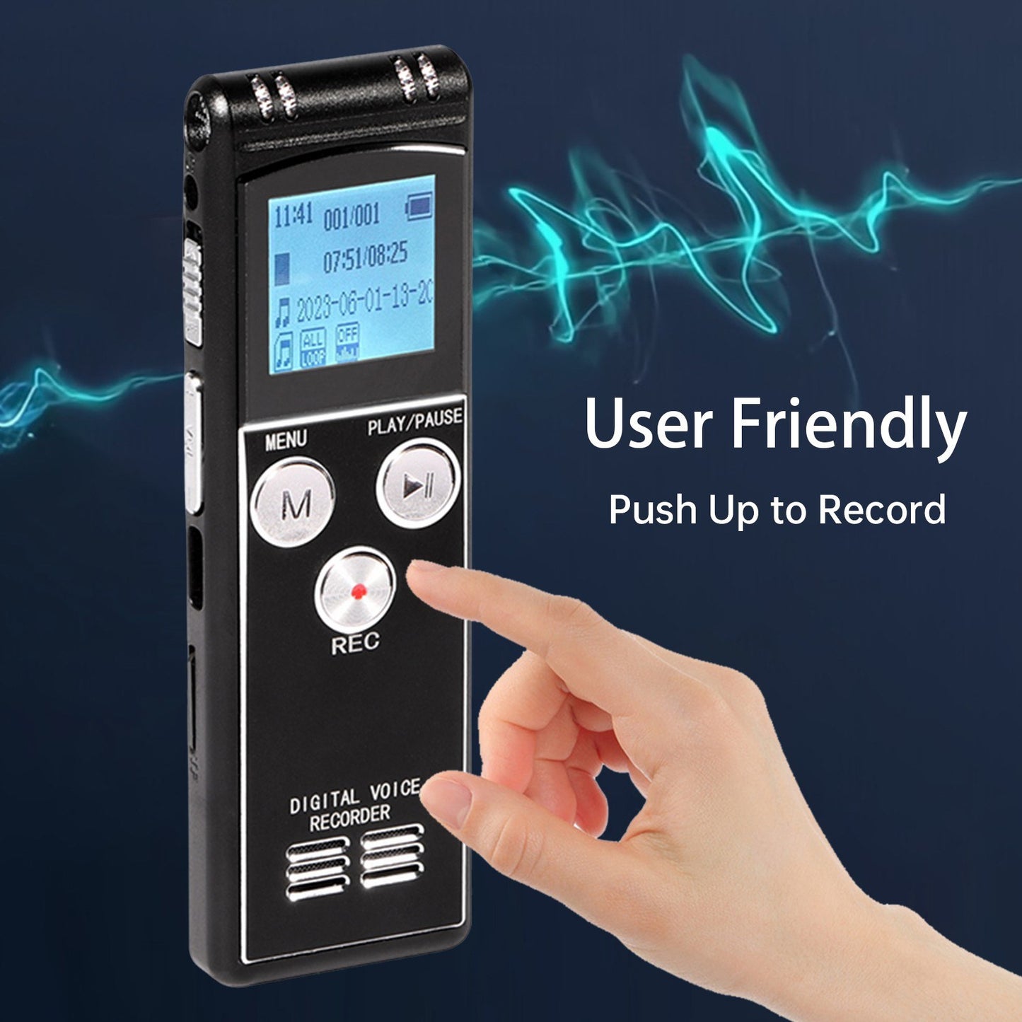 Digital Voice Recorder 40GB T63 with MP3 Player, Mic & Speaker
