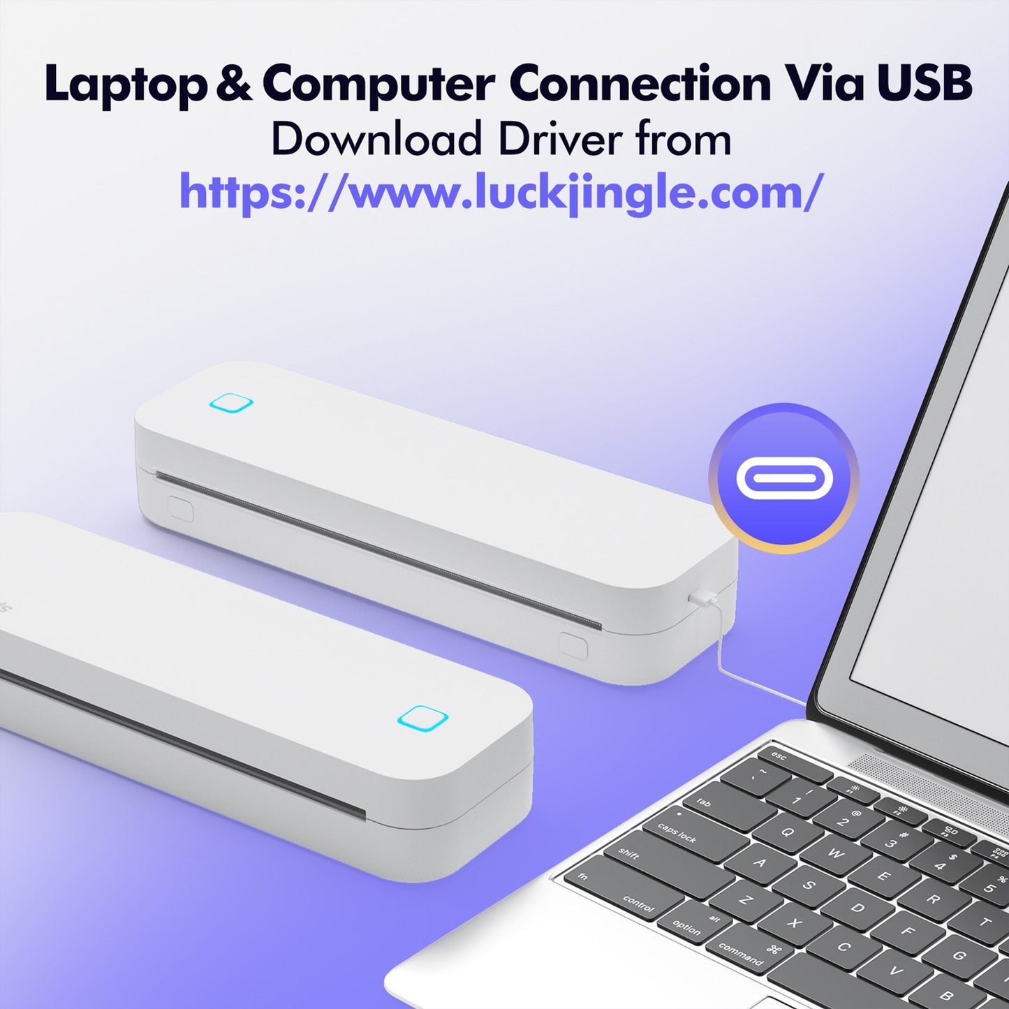 A4 Portable Ink-less Thermal Transfer Printer for Windows/Mac - Tattoo Patterns, PDFs, Webpages, Contracts, Pictures + 1 Paper Roll