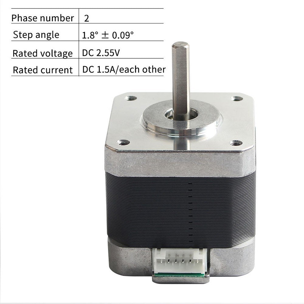 42 Stepper Motor 2 Phase 1.8° Step Angle - Low Noise Compatible with Anycubic Mega Vyper Extruder (Cable Not Included) - 3D Printer Part