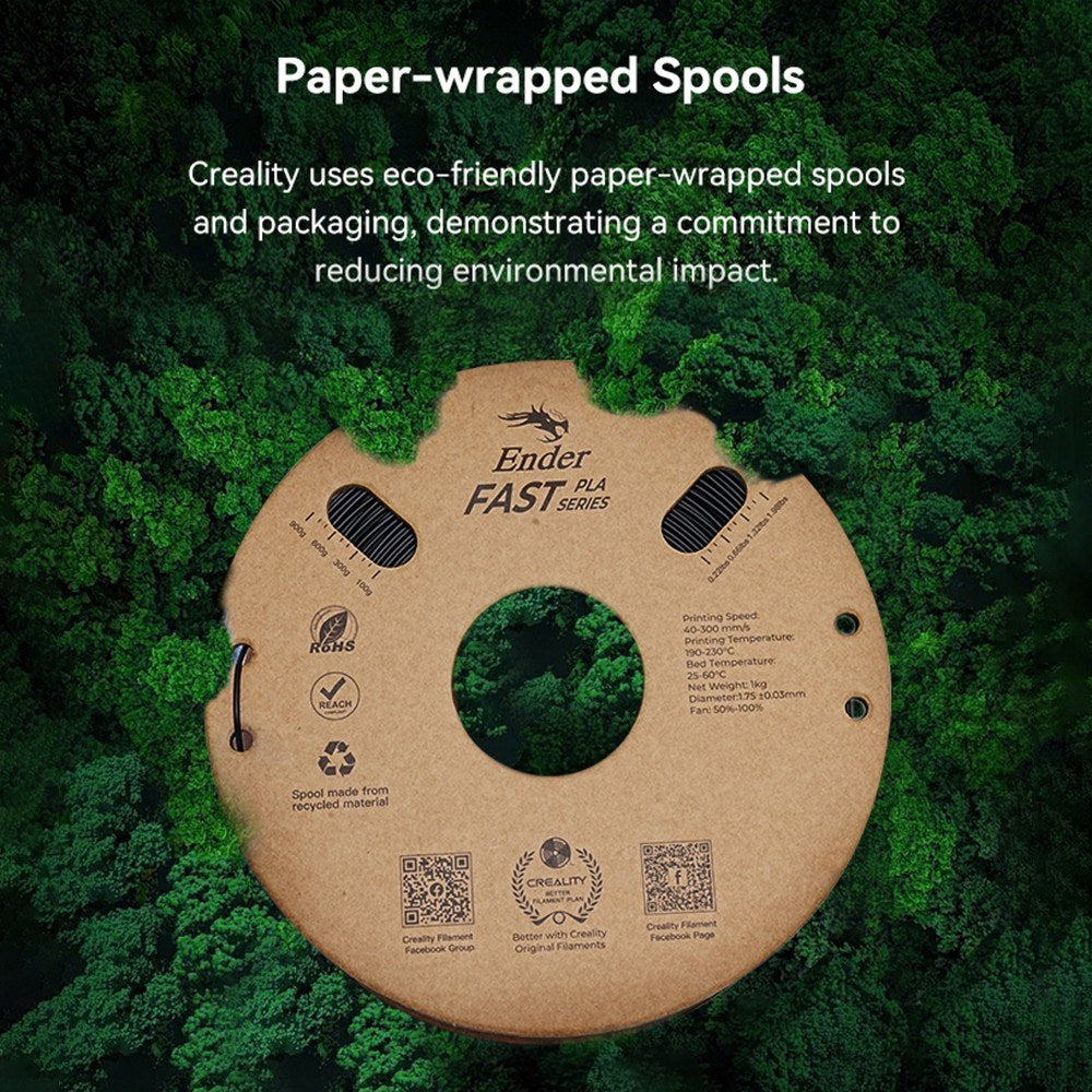 Creality Ender Fast PLA Filament 1.75mm - High Fluidity & Speed, High Success Rate, 1KG Spool, +/-0.03mm Accuracy