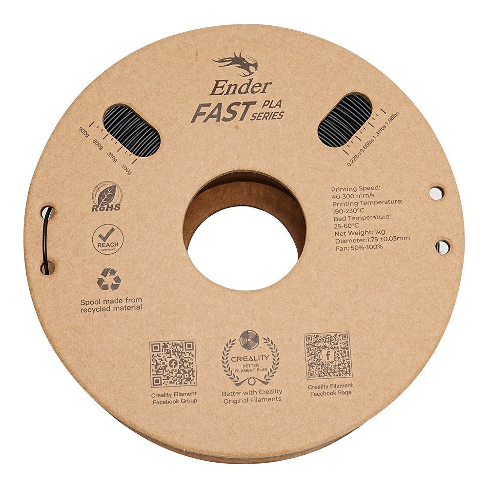 Creality Ender Fast PLA Filament 1.75mm - High Fluidity & Speed, High Success Rate, 1KG Spool, +/-0.03mm Accuracy