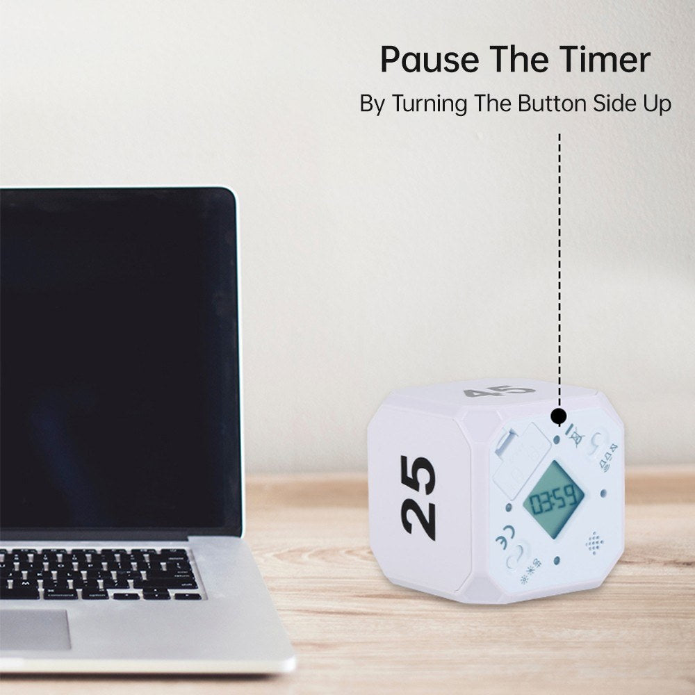 Gravity Sensor Rotating Cube Timer