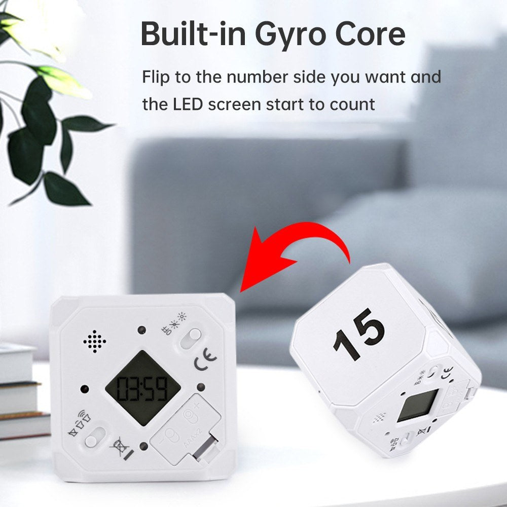 Gravity Sensor Rotating Cube Timer