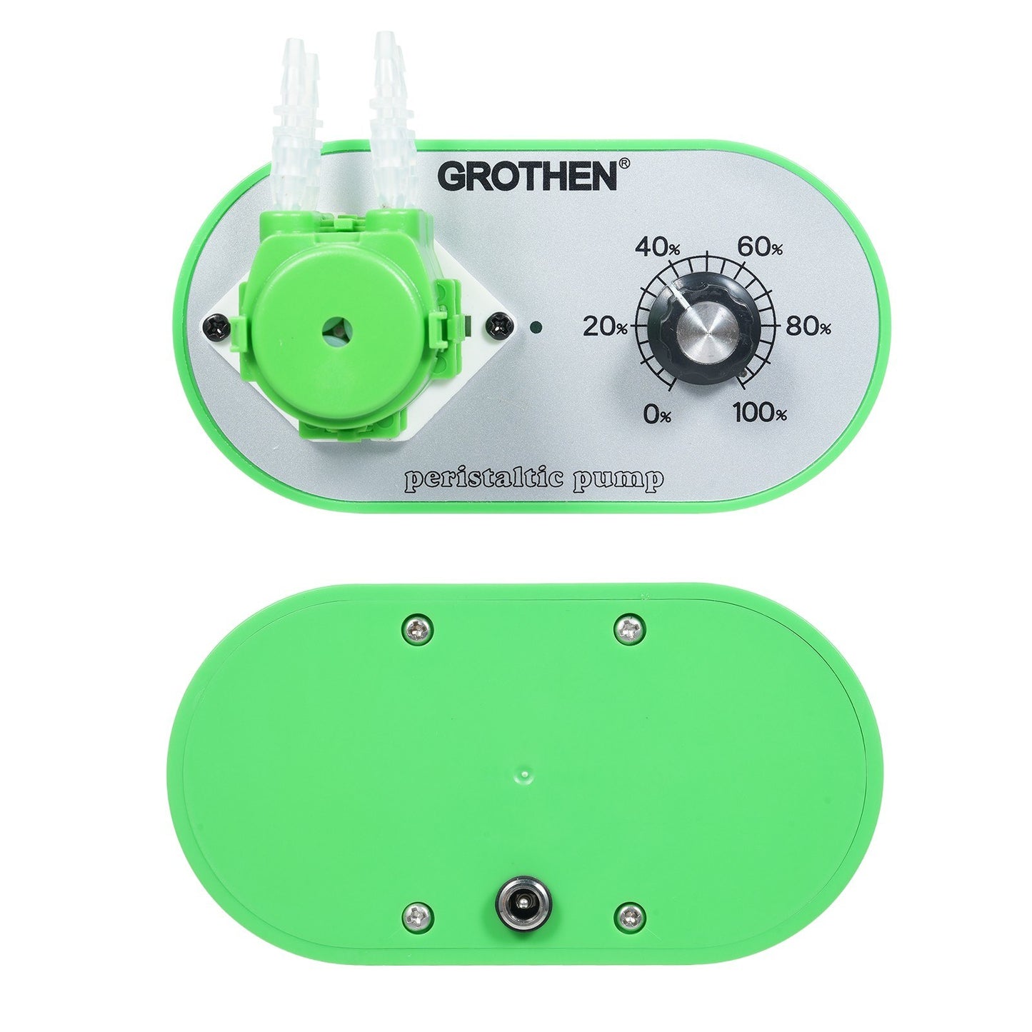 GROTHEN G1028-3 Adjustable Peristaltic Pump, 15ml/min-117ml/min, Food Grade Platinum Silicone Tube, 3mmx5mm, for Aquarium, Lab, Chemical Dosing, with 100-240V Adapter