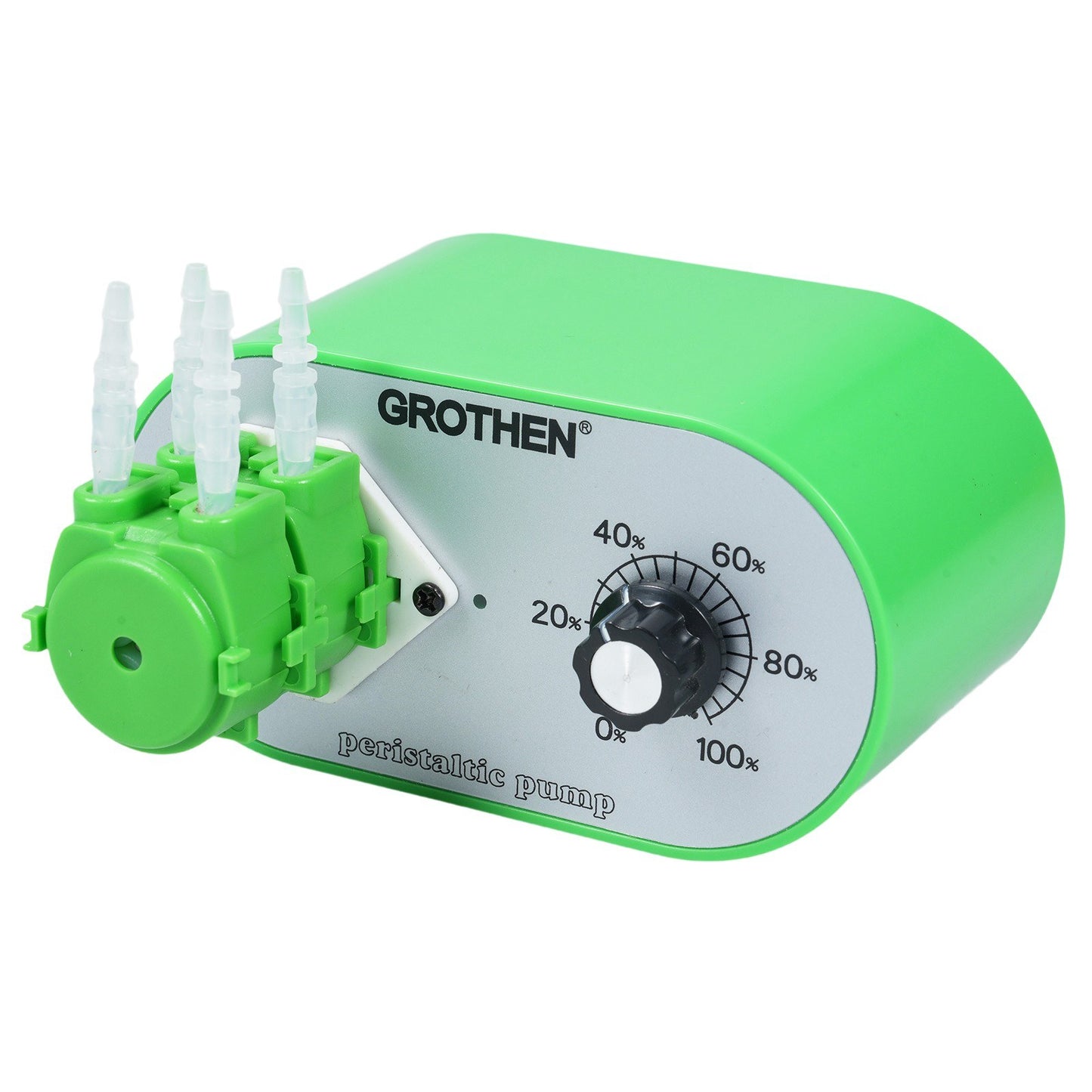 GROTHEN G1028-3 Adjustable Peristaltic Pump, 15ml/min-117ml/min, Food Grade Platinum Silicone Tube, 3mmx5mm, for Aquarium, Lab, Chemical Dosing, with 100-240V Adapter