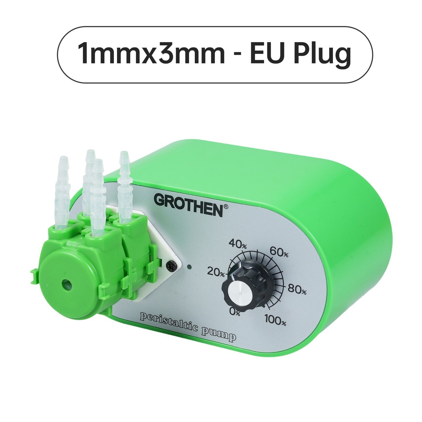 GROTHEN G1028-3 Adjustable Peristaltic Pump, 15ml/min-117ml/min, Food Grade Platinum Silicone Tube, 3mmx5mm, for Aquarium, Lab, Chemical Dosing, with 100-240V Adapter