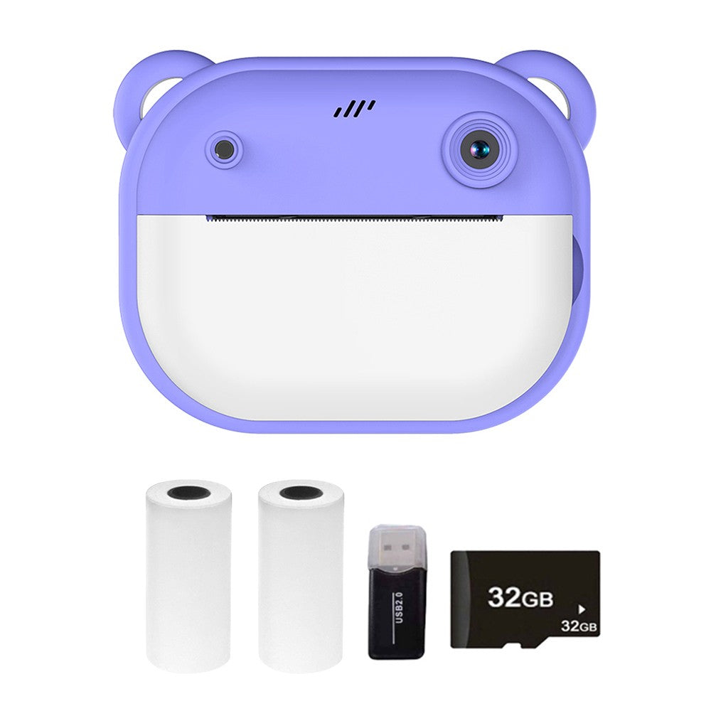 1080P Kids Digital Camera with Thermal Printing, 2.4-Inch IPS Screen, Selfie & Video, Auto Focus, Includes 2 Print Paper Rolls