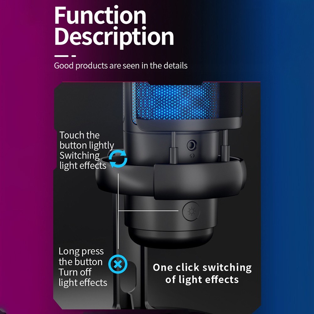 RGB USB Microphone Kit with Tripod for Computer