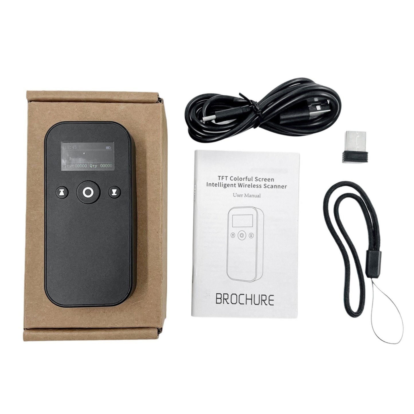 MJ-X4 Wireless 1D/2D Barcode Scanner with Display, USB 2.4G BT Handheld Reader