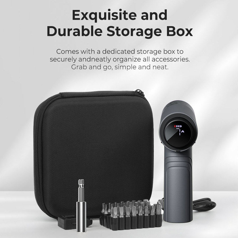 Creality Cordless Electric Screwdriver with 32 CRV Steel Bits, USB Charging, Portable Carry Case