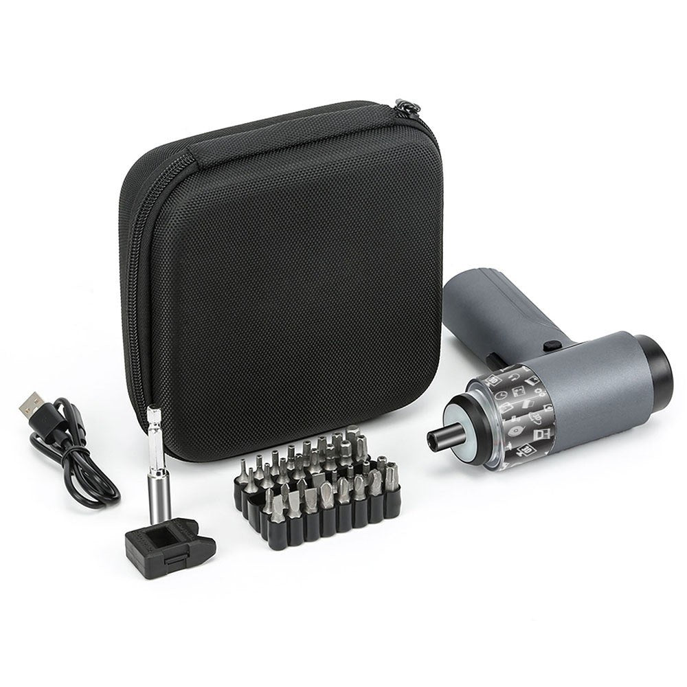 Creality Cordless Electric Screwdriver with 32 CRV Steel Bits, USB Charging, Portable Carry Case