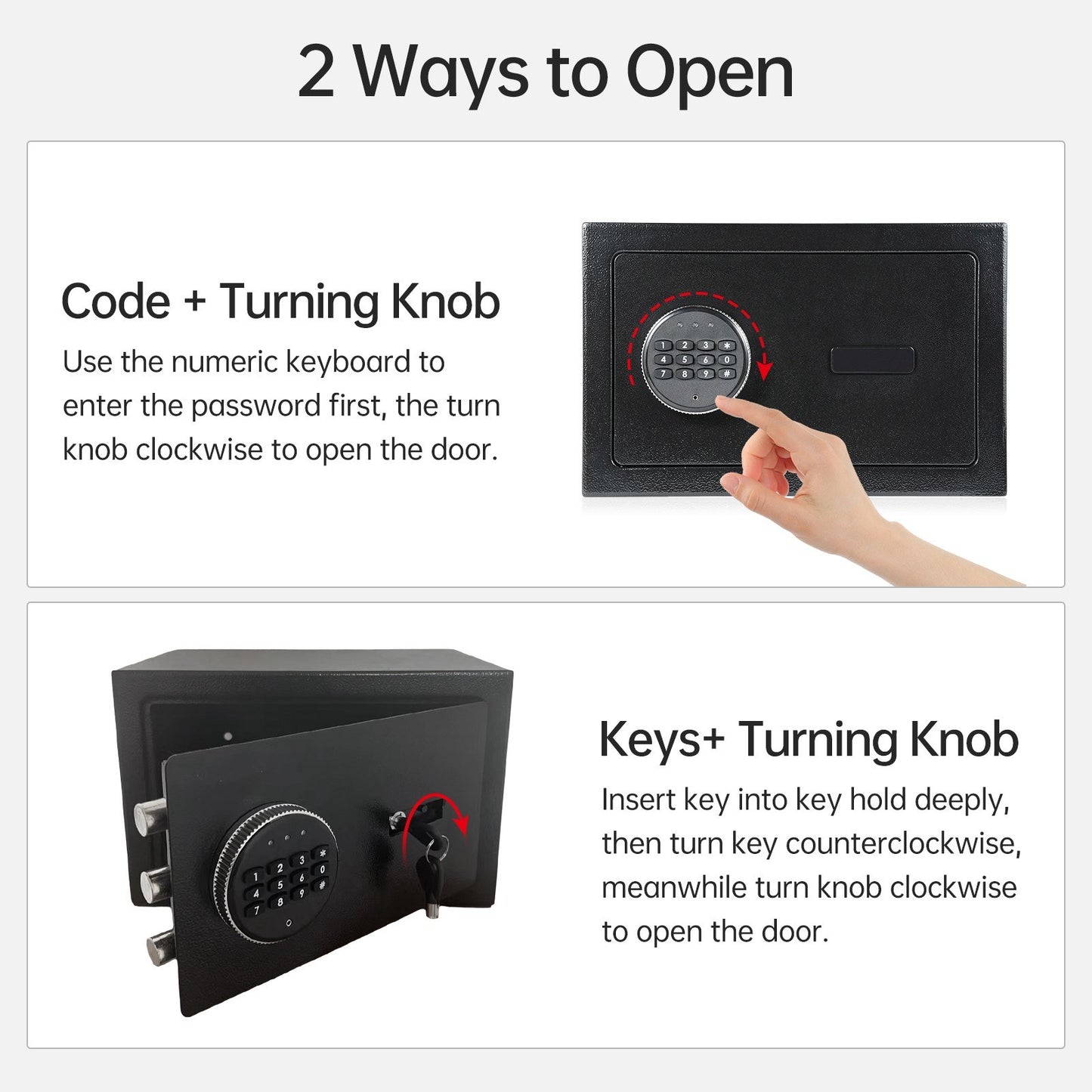 Fireproof Waterproof Home Safe with Keypad, Alarm System, and 2 Spare Keys