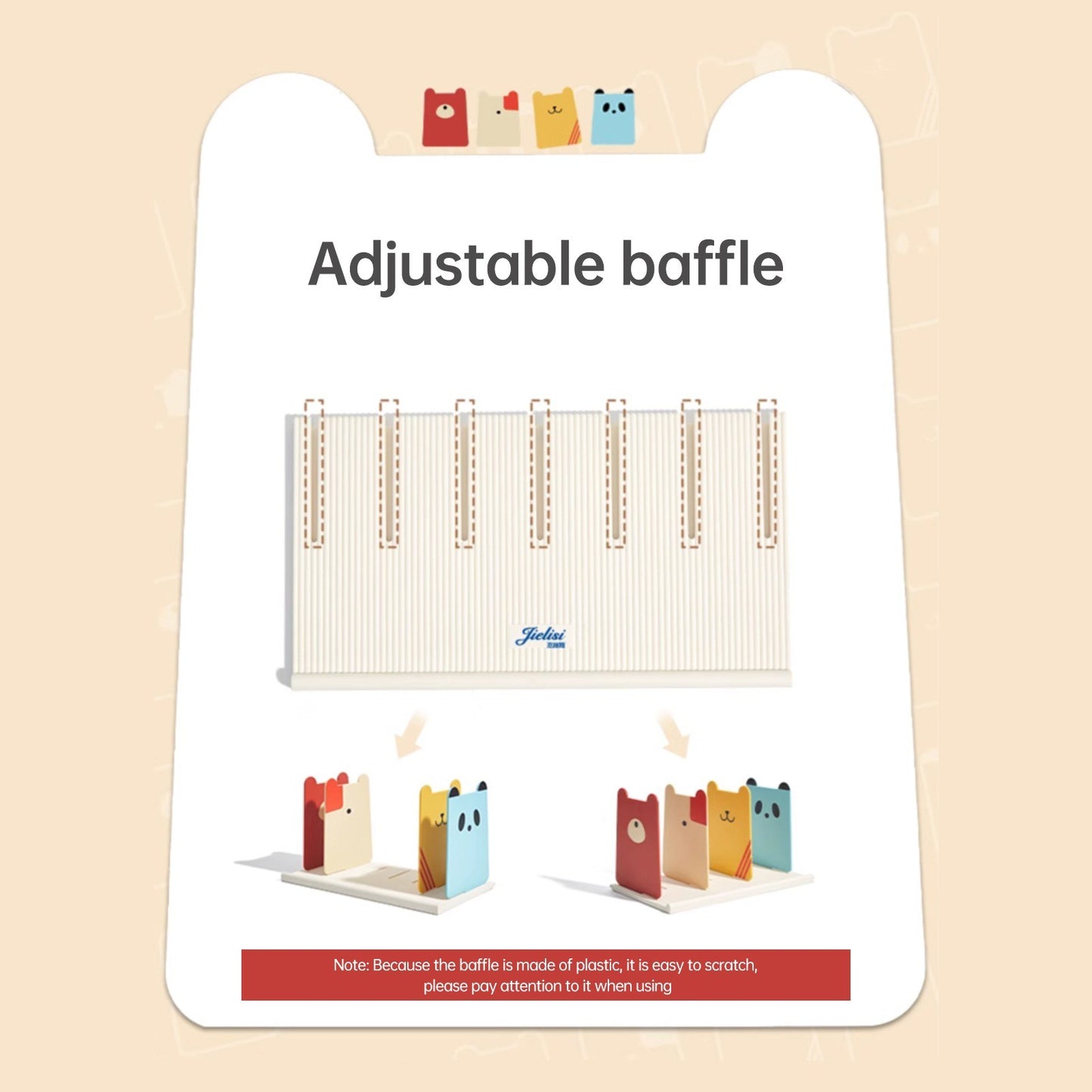 Desktop Book Organizer with Adjustable Sections - Vertical File Sorter for Home & Office