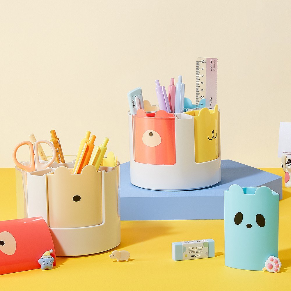 Rotatable Desk Pencil Pen Holder - 8 Slot Desktop Stationery Organizer