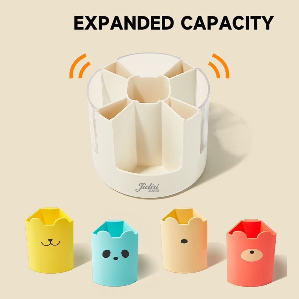 Rotatable Desk Pencil Pen Holder - 8 Slot Desktop Stationery Organizer