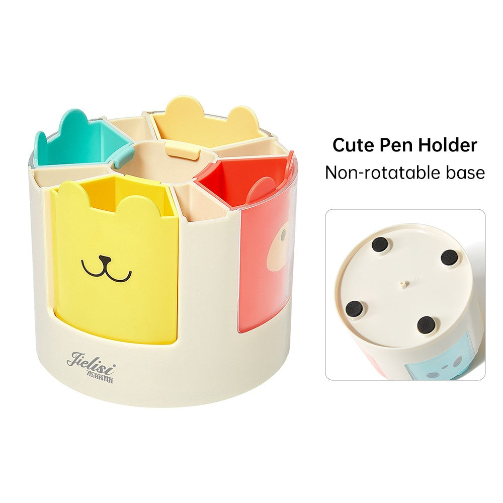 Rotatable Desk Pencil Pen Holder - 8 Slot Desktop Stationery Organizer