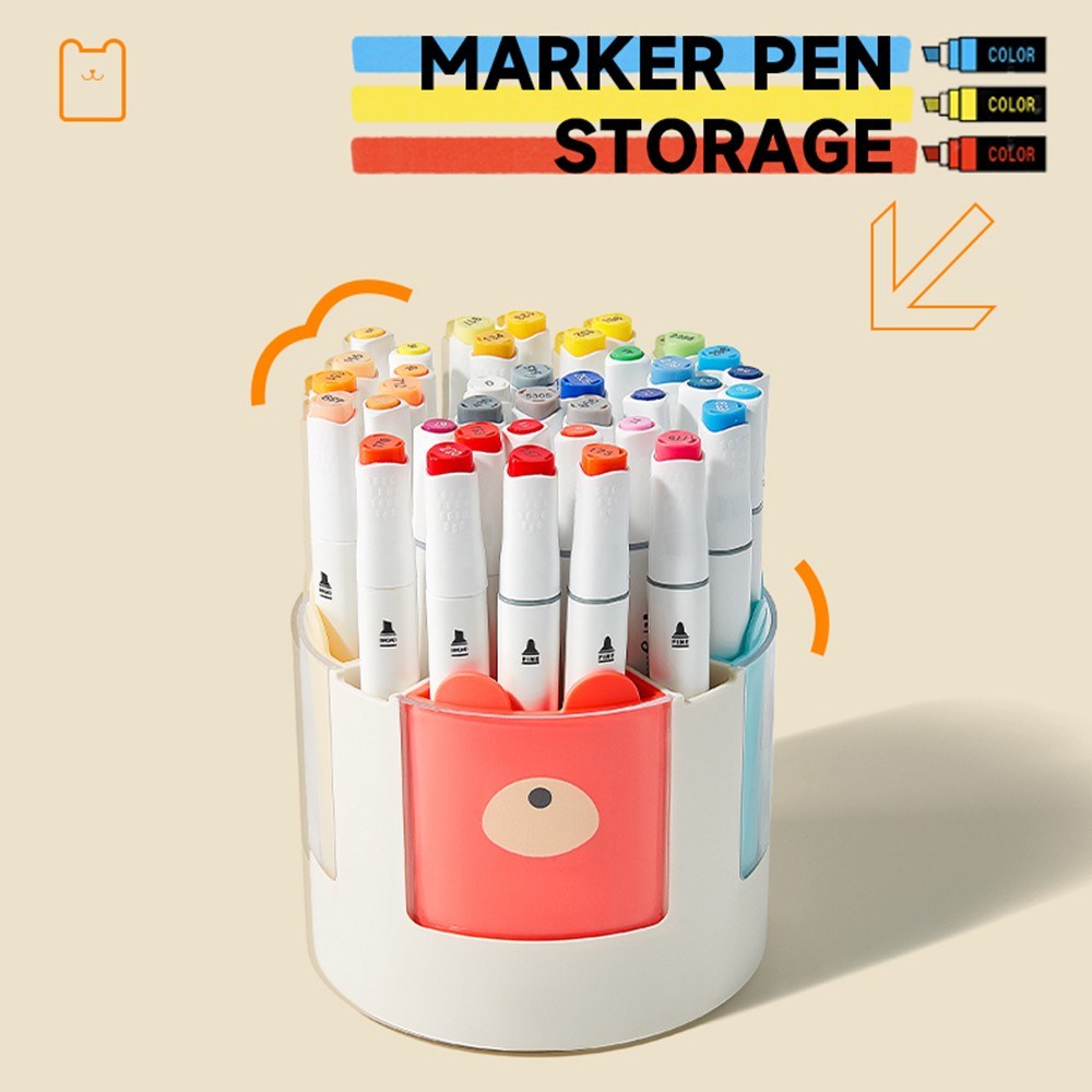 Rotatable Desk Pencil Pen Holder - 8 Slot Desktop Stationery Organizer