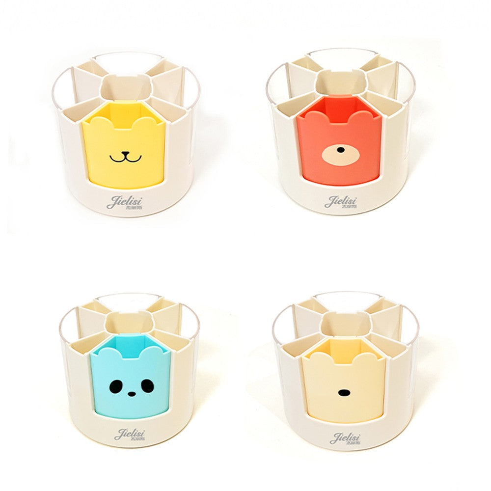 Rotatable Desk Pencil Pen Holder - 8 Slot Desktop Stationery Organizer