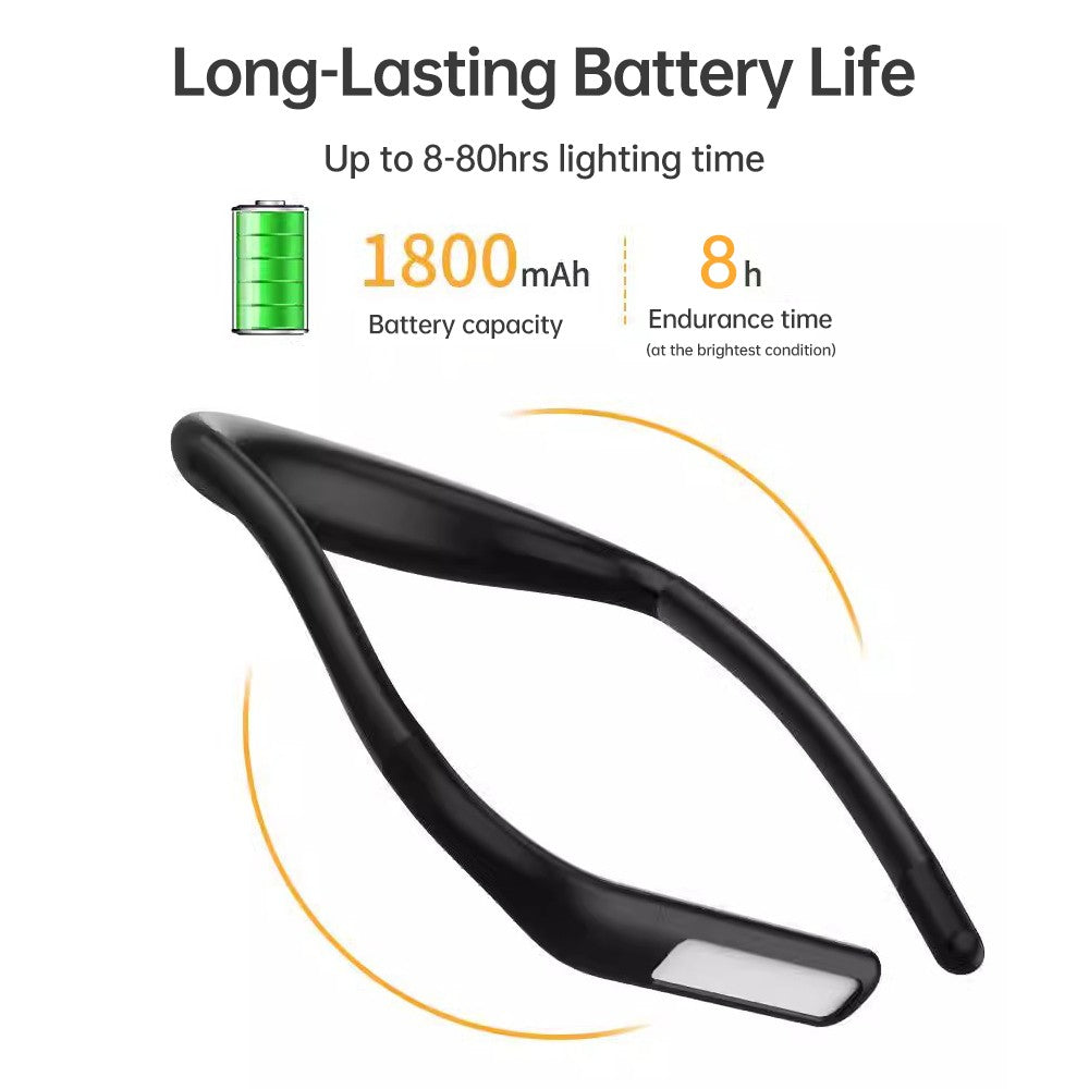 Rechargeable Neck Reading Light, Adjustable 3-Color Brightness, Eye-friendly with Bendable Arms – Ideal for Dorm, Knitting, Repairing, Running, Camping, Gifts for Birthdays, Graduation, Fathers & Mothers Day, Christmas