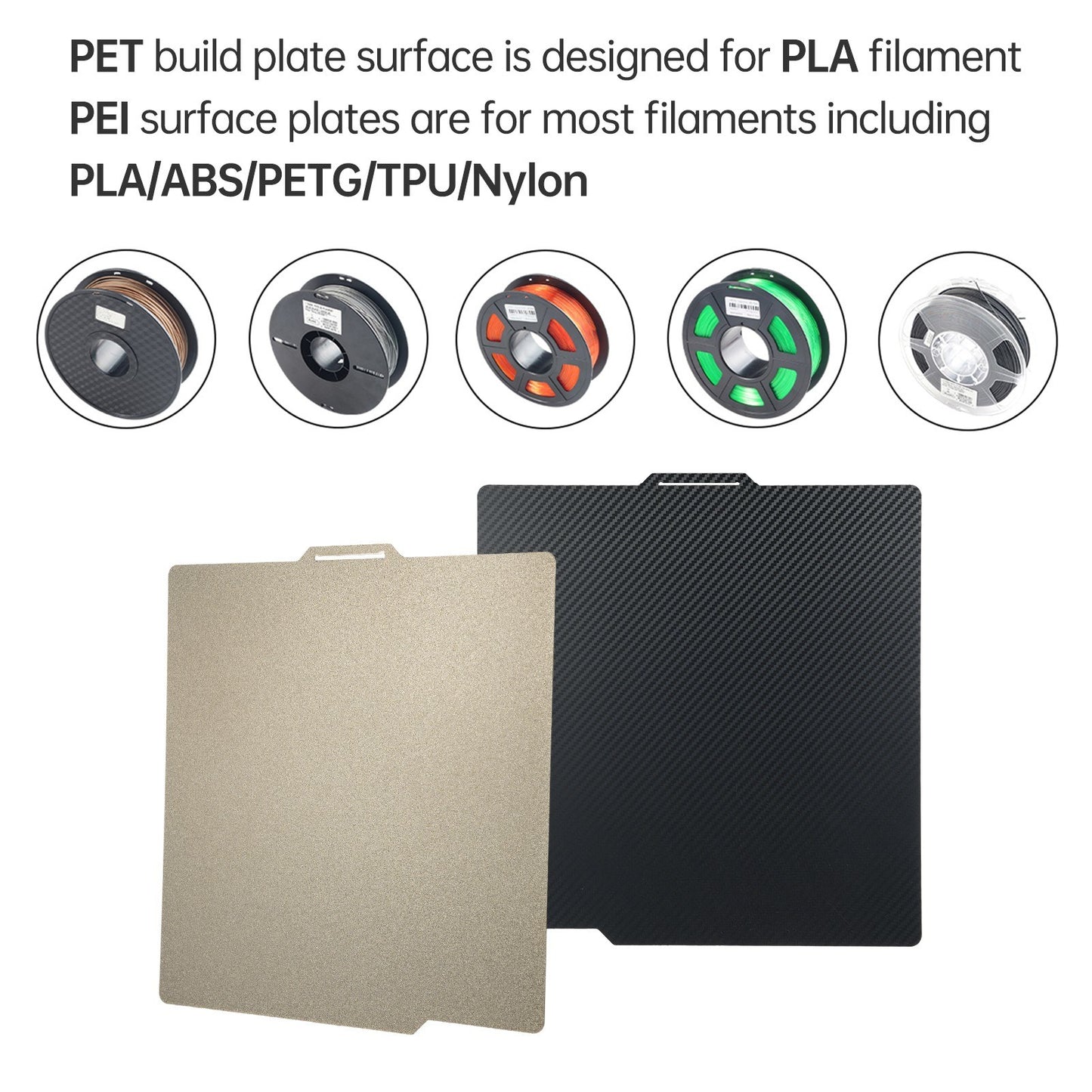Double-Sided PEI Textured & Smooth Surface 3D Printer Build Plate, Magnetic Spring Steel for Bambu Lab X1/X1C/P1P/P1S/A1 - Stable & Easy Demolding