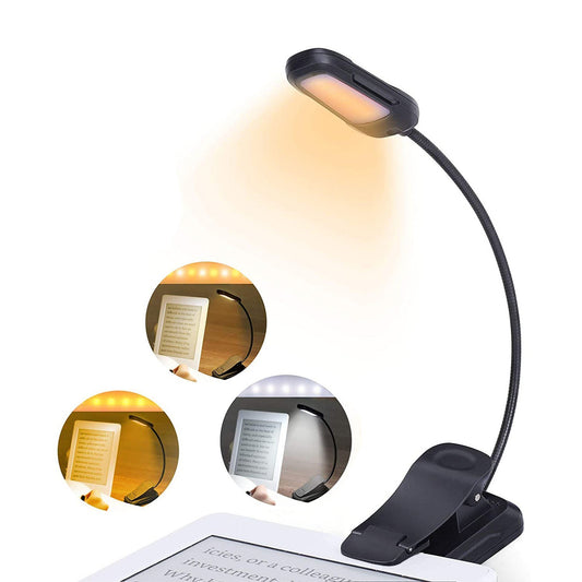 Portable USB Rechargeable Clip-On LED Reading Light for Bedtime Books