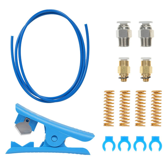 3D Printer Kit: 100cm PTFE Tubing for 1.75mm Filament with Tube Cutter & 2 PC4-M6 Pneumatic Fittings