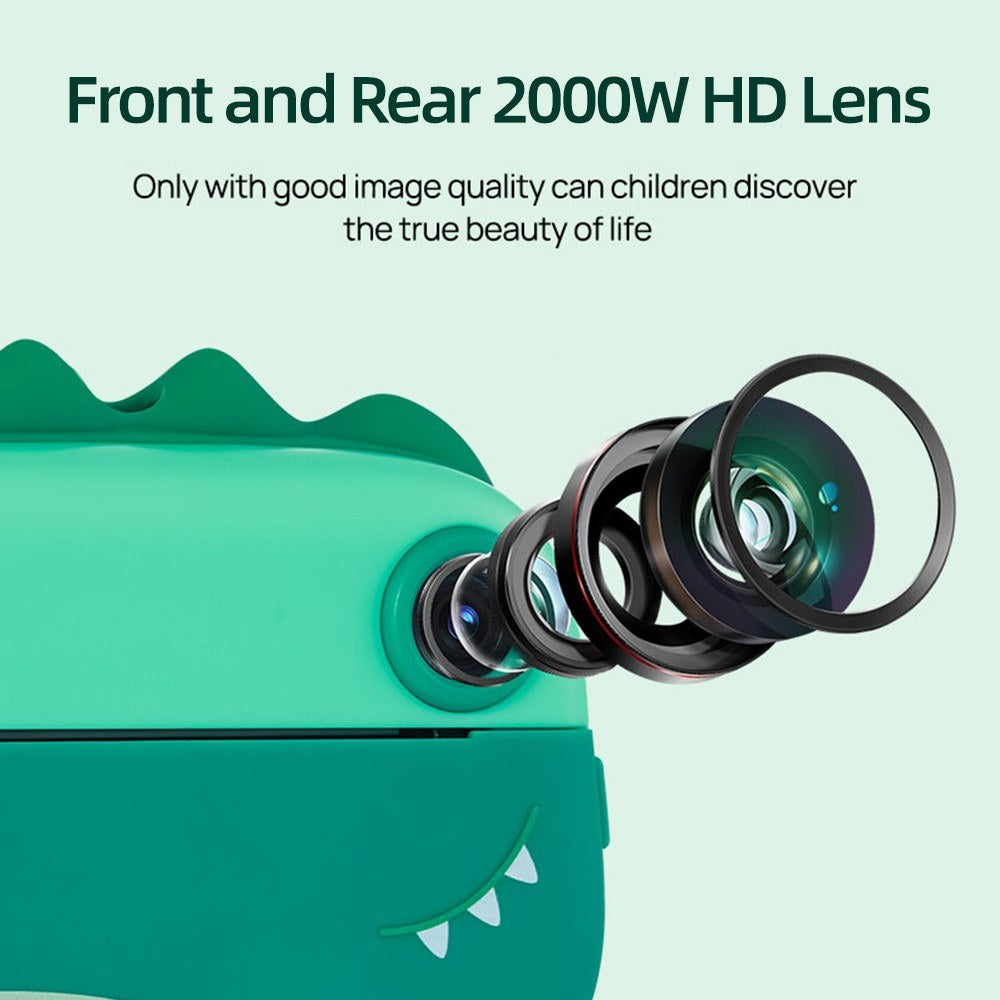 Instant Kids Camera with Thermal Printer, 2.4 Dual Screen, Timer, 1080P Video, Inkless Printing + 3 Paper Rolls