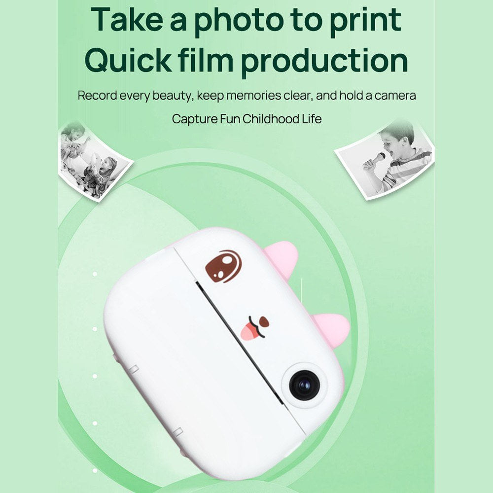 Instant Kids Camera with Thermal Printer, 2.4 Dual Screen, Timer, 1080P Video, Inkless Printing + 3 Paper Rolls