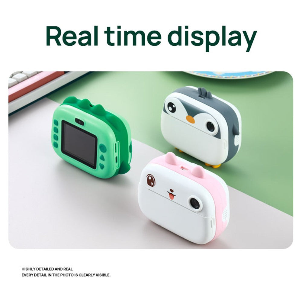 Instant Kids Camera with Thermal Printer, 2.4 Dual Screen, Timer, 1080P Video, Inkless Printing + 3 Paper Rolls
