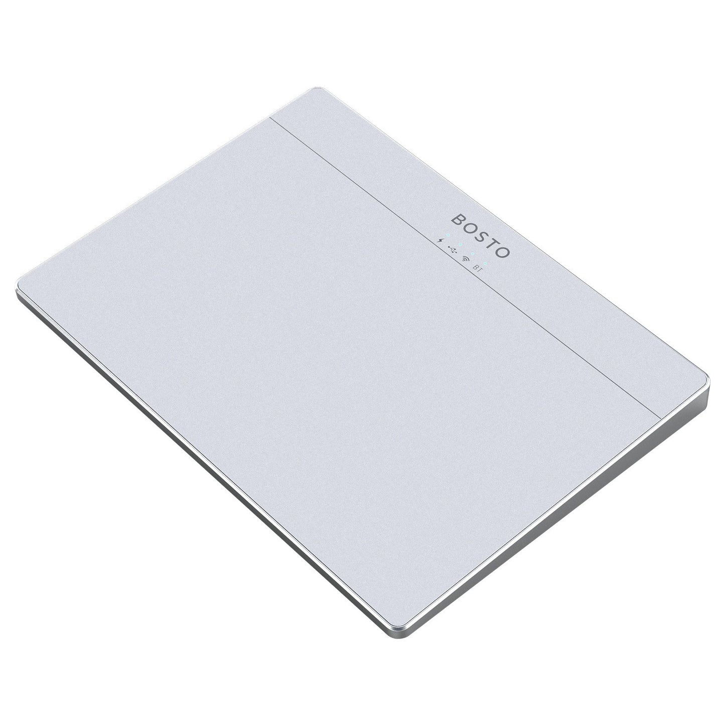 BOSTO T02 Ultra Slim Touchpad: Wired & Wireless 2.4G, Bluetooth, USB, Tempered Glass Portable Trackpad