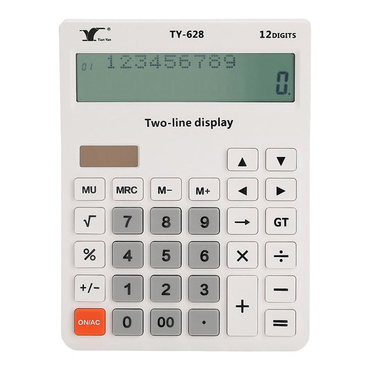 Large 12-Digit Desktop Calculator with Big Buttons and LCD Display