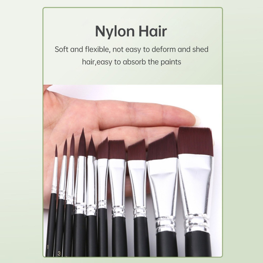 Professional 17pcs Nylon Hair Acrylic Paint Brush Set for Artists