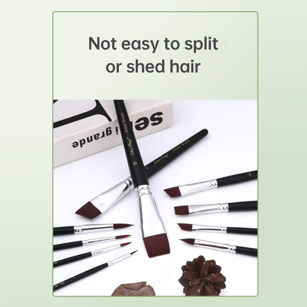 Professional 17pcs Nylon Hair Acrylic Paint Brush Set for Artists