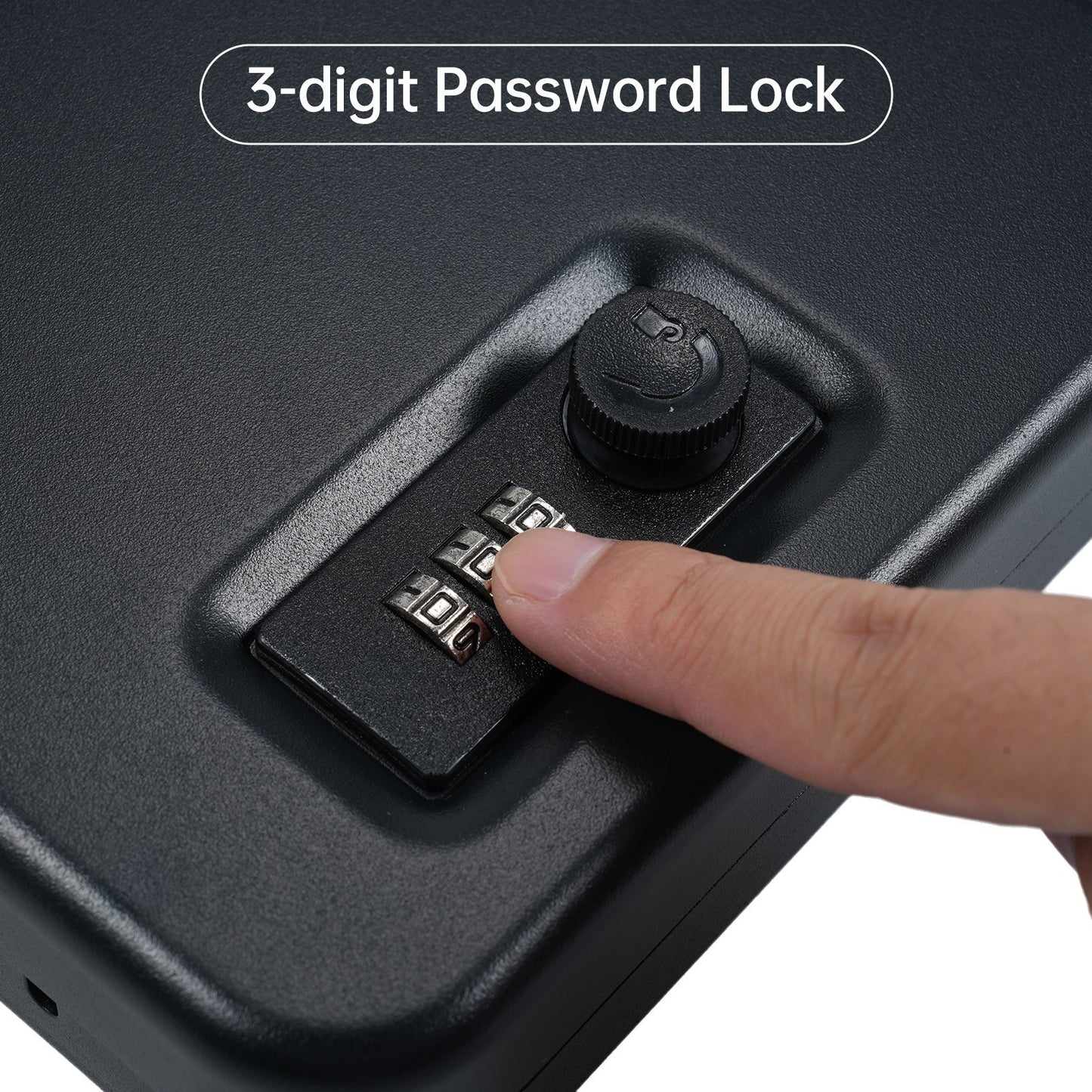 Portable Safe Box with 3-Digit Lock & 3Ft Steel Cable, Anti-Scratch Foam Interior for Valuables & Travel Storage