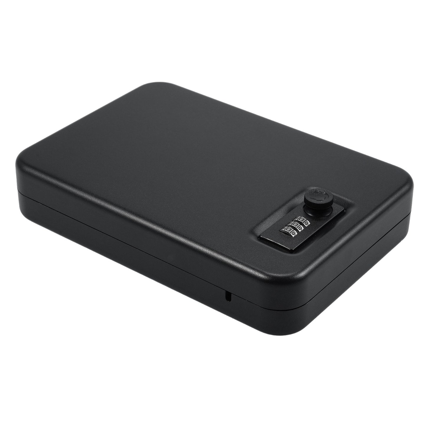 Portable Safe Box with 3-Digit Lock & 3Ft Steel Cable, Anti-Scratch Foam Interior for Valuables & Travel Storage