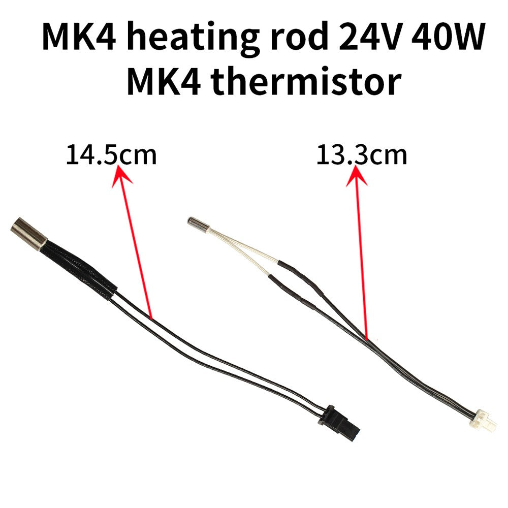 3D Printer Hotend Kit for Prusa MK4: High-Quality Heating Block, Silicone Sleeve, Copper Titanium Throat, Temp Wire, 0.4mm Brass Nozzles