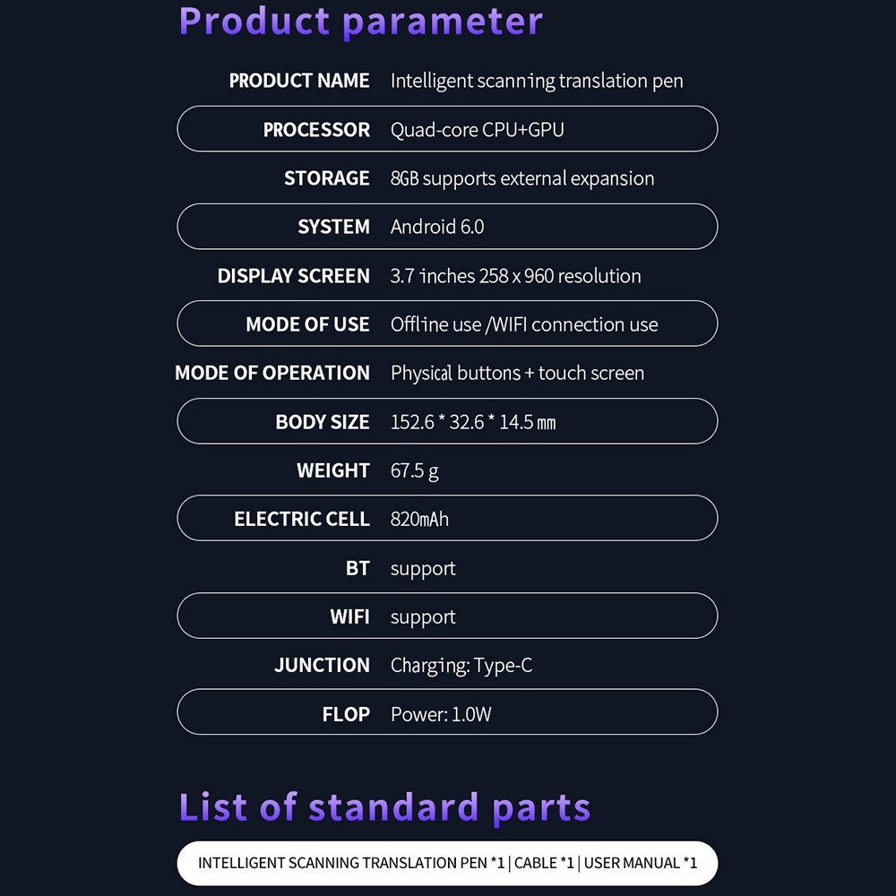 Pro S65 Translation Pen Scanner & Dictionary Reader