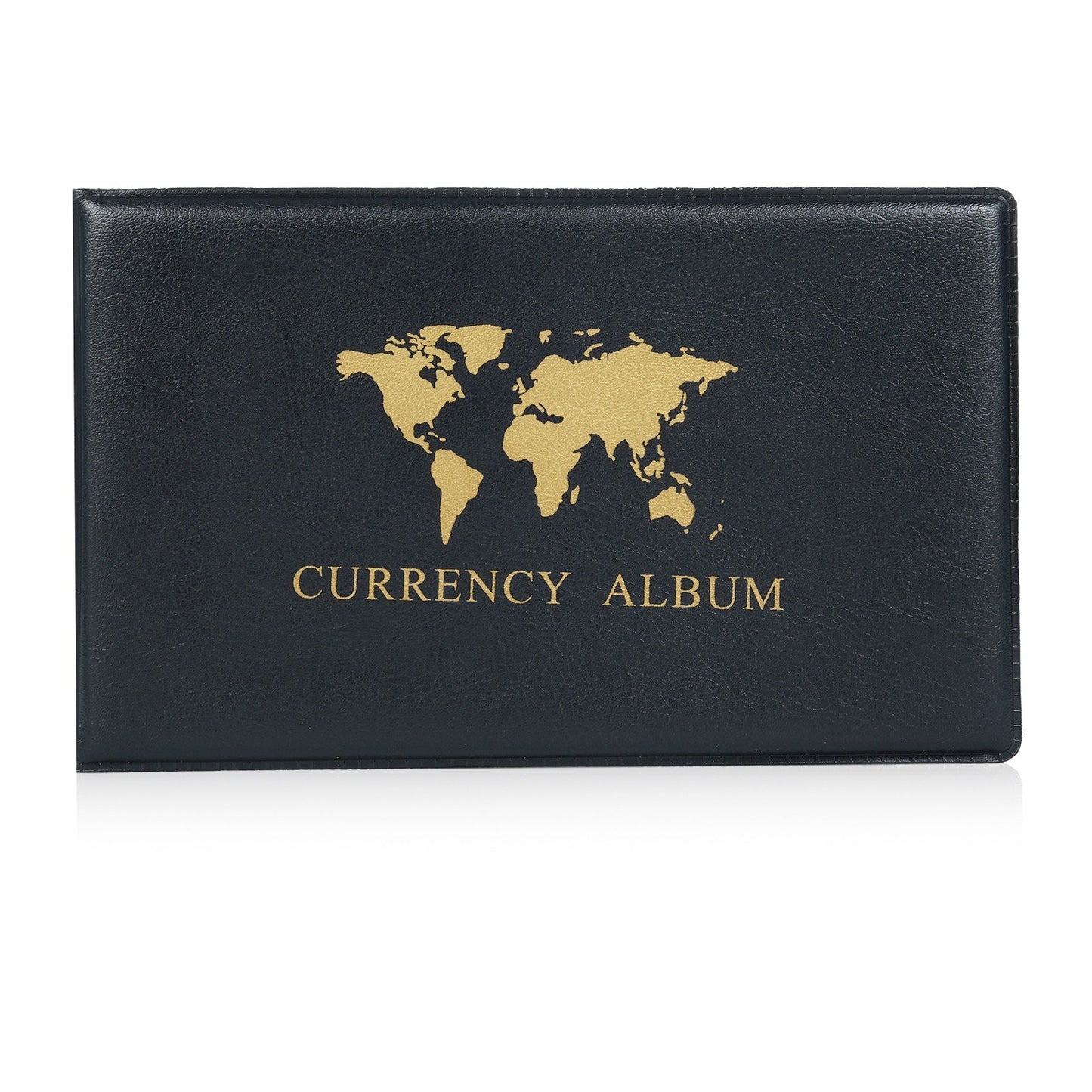 Currency Collecting Album with 40 Pockets - PU Leather Hard Cover Storage Book for Banknotes, Trading Cards, Stamps, Tickets - Double-Sided Pages