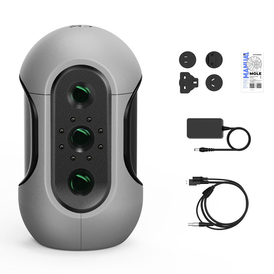 Mole Handheld 3D Scanner - 0.05mm Accuracy, 0.1mm Resolution, 10FPS, Compatible with Win10/11 & MacOS 11/12 - Standard Model