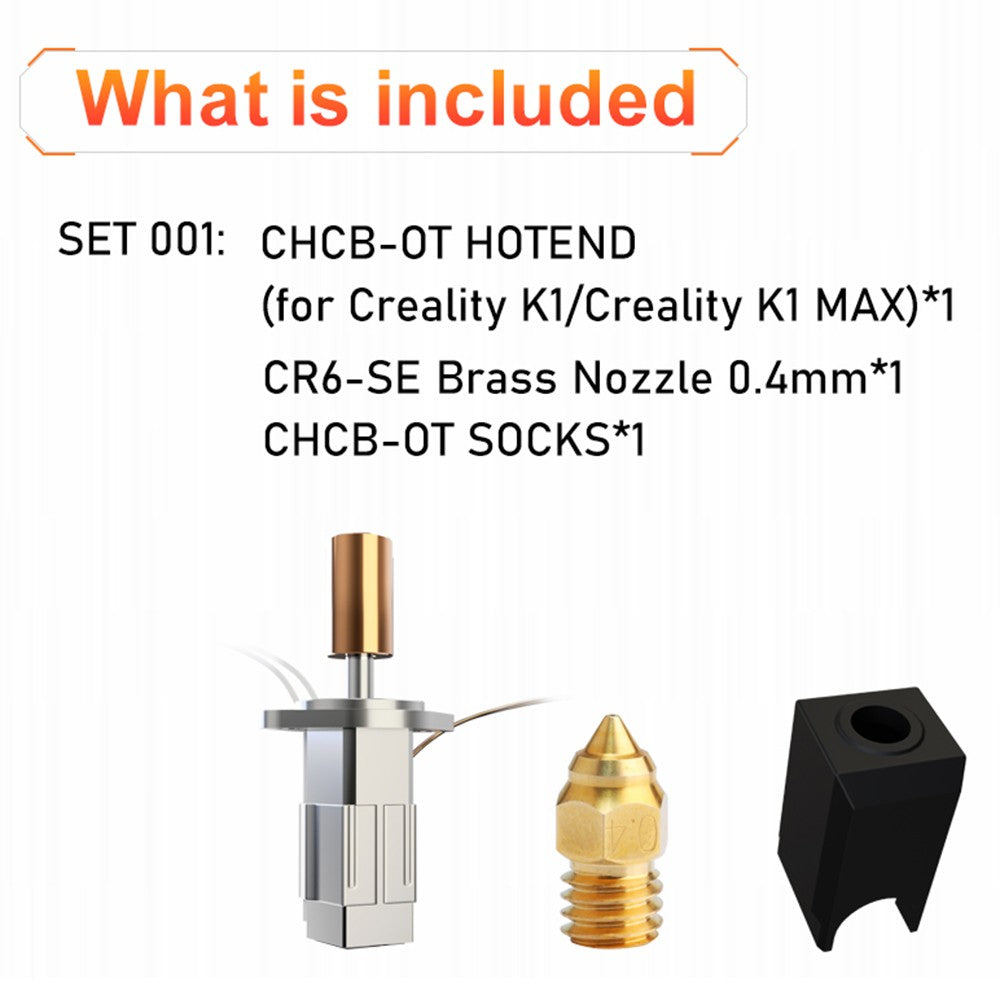 Trianglelab CHCB-OT Hotend Compatible with Creality K1/ K1 Max/ CR-M4, Sprite Extruder, High Flow Rate, MK8 Nozzle Compatible
