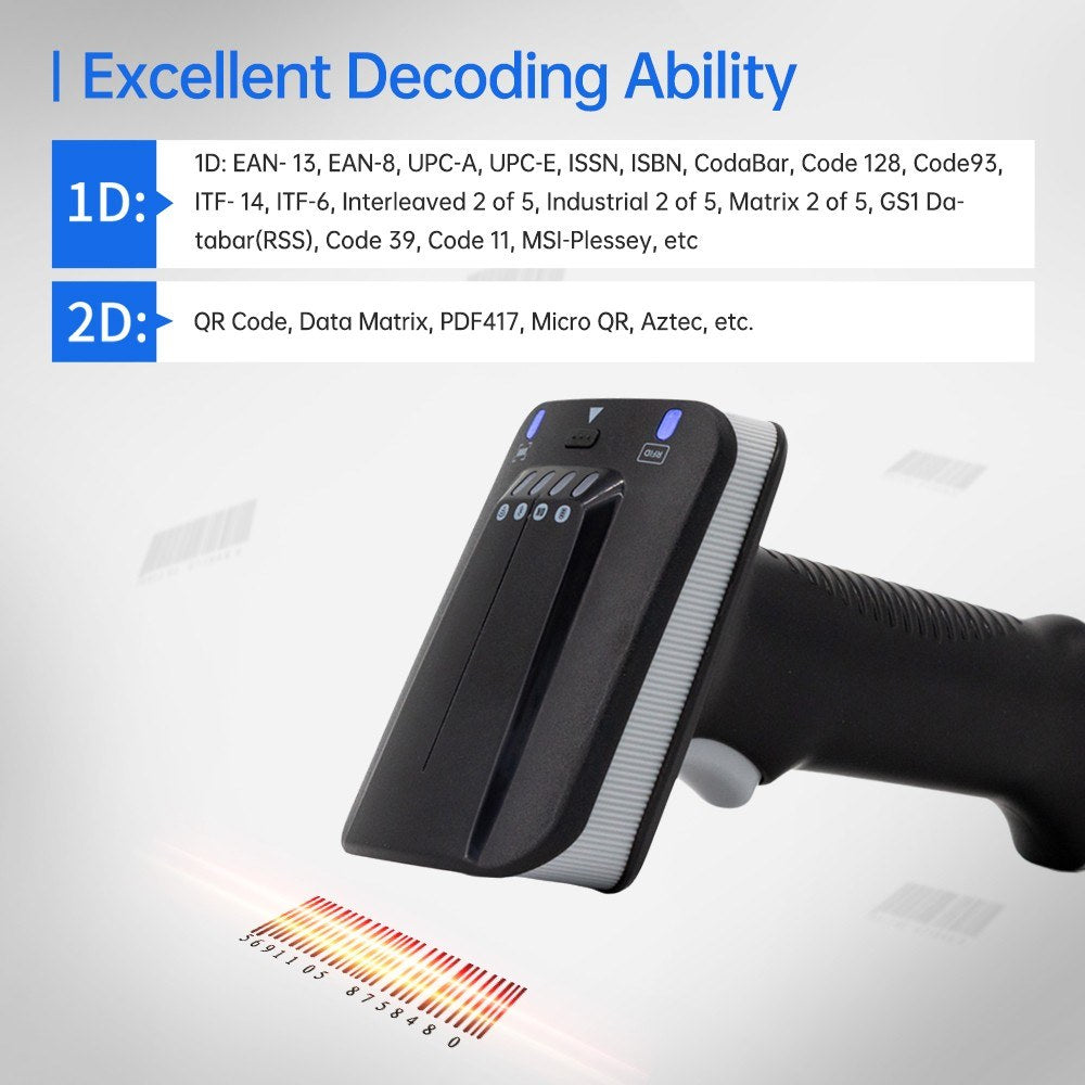 Wireless 2D/1D/QR Barcode Scanner - W11W