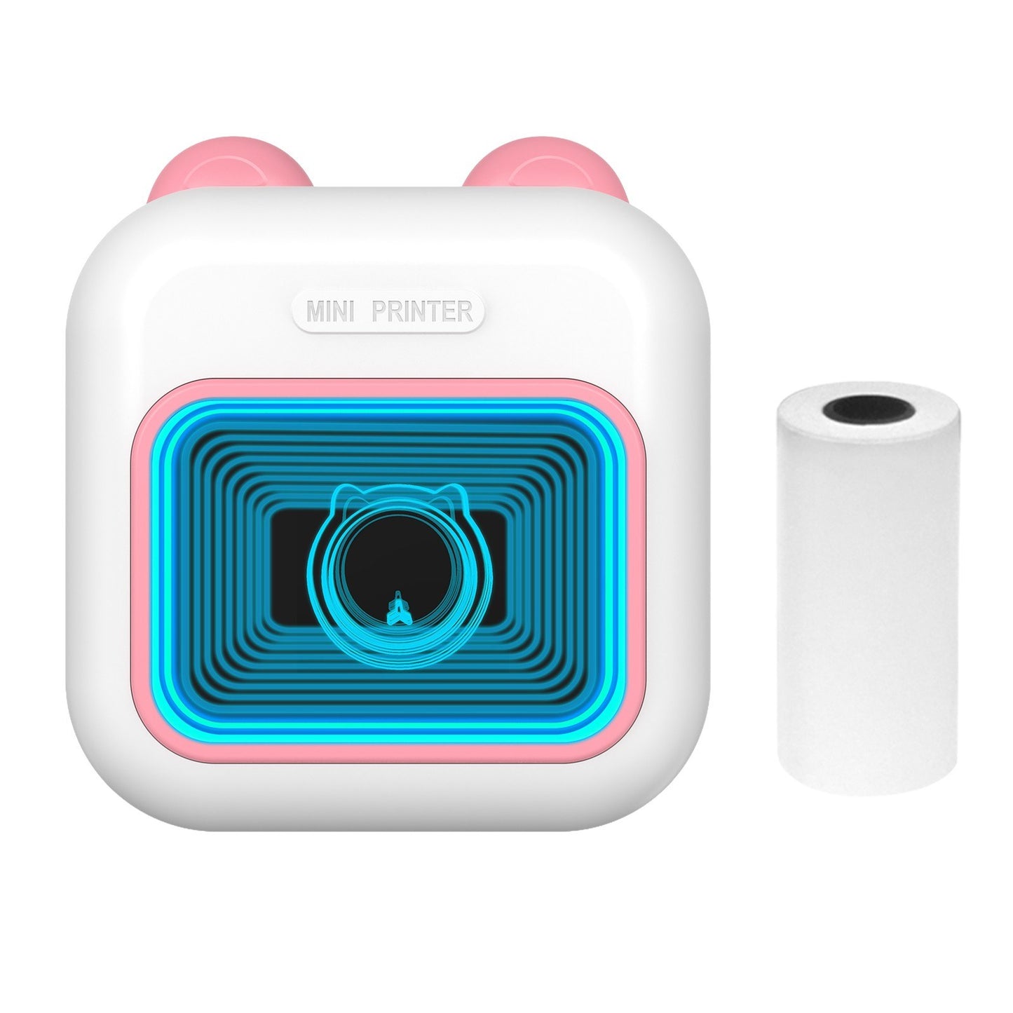 Portable Thermal Instant Photo Printer with 7-Color LED Light & Label Maker - Includes 1 Roll (57x25mm)
