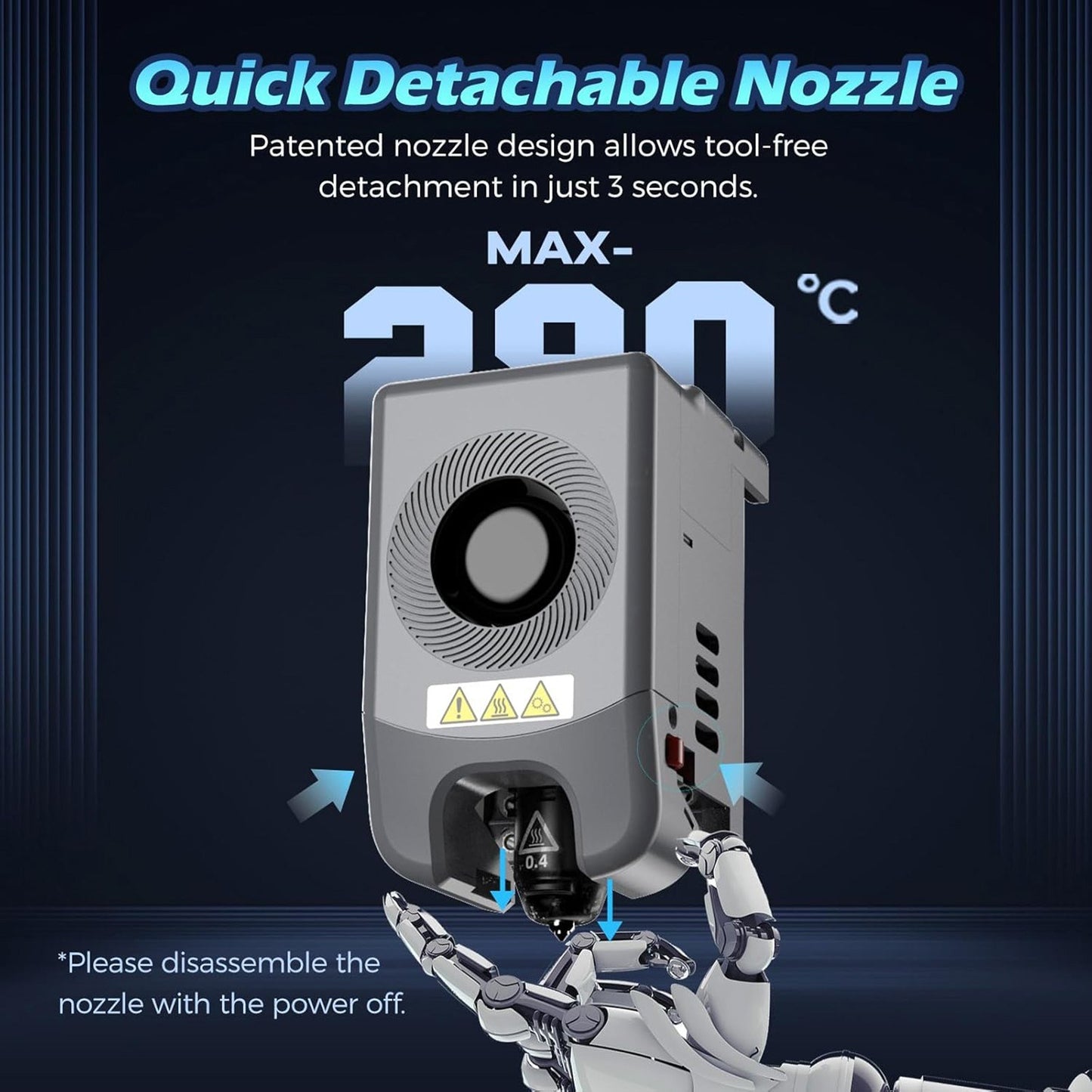 Hardened Nozzle for FLASHFORGE Adventurer 5M: Stable High-Speed Printing, 280℃, 32mm³/s Flow, Compatible with Adventurer 5M Hotend - Sizes 0.25mm, 0.4mm, 0.6mm, 0.8mm