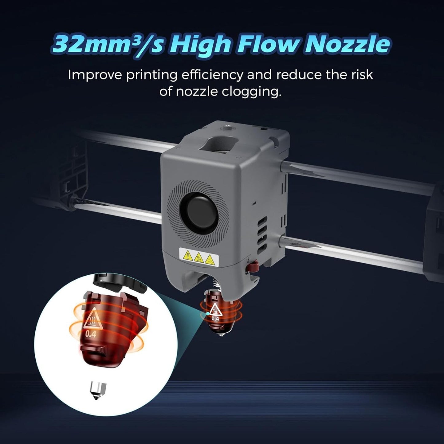 Hardened Nozzle for FLASHFORGE Adventurer 5M: Stable High-Speed Printing, 280℃, 32mm³/s Flow, Compatible with Adventurer 5M Hotend - Sizes 0.25mm, 0.4mm, 0.6mm, 0.8mm