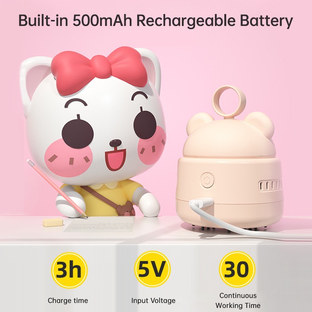 Cartoon Mini Desktop Vacuum Cleaner - Cordless Table Dust Sweeper JY-026
