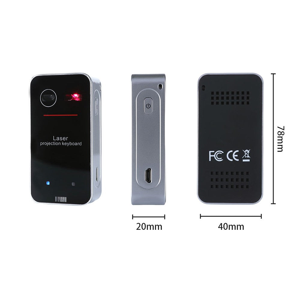 KB560S Portable Mini Laser Keyboard with Built-in Mouse Function and QWERTY Layout