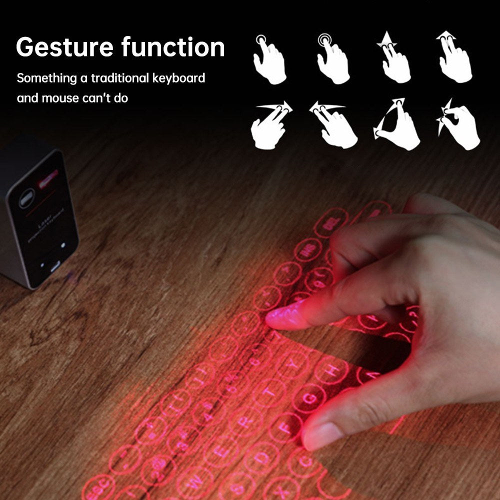 KB560S Portable Mini Laser Keyboard with Built-in Mouse Function and QWERTY Layout