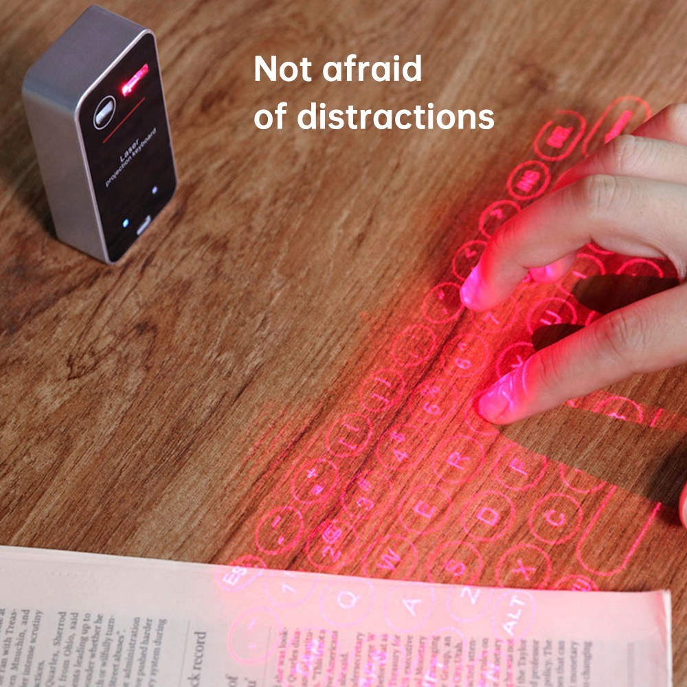 KB560S Portable Mini Laser Keyboard with Built-in Mouse Function and QWERTY Layout